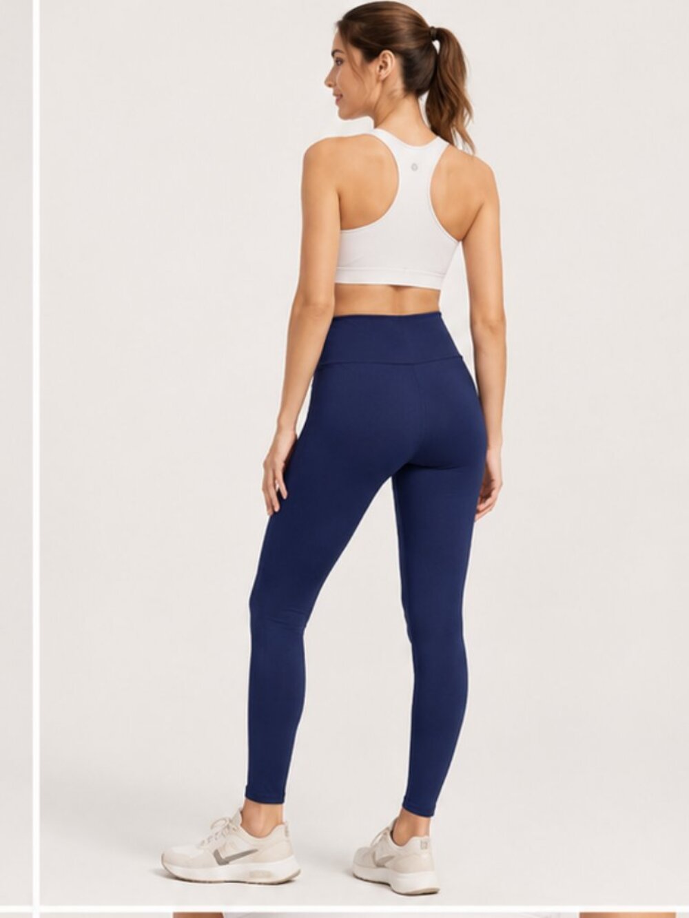 Baleaf Navy Blue High Rise Yoga Pants Leggings - Size L - Picture 3 of 7